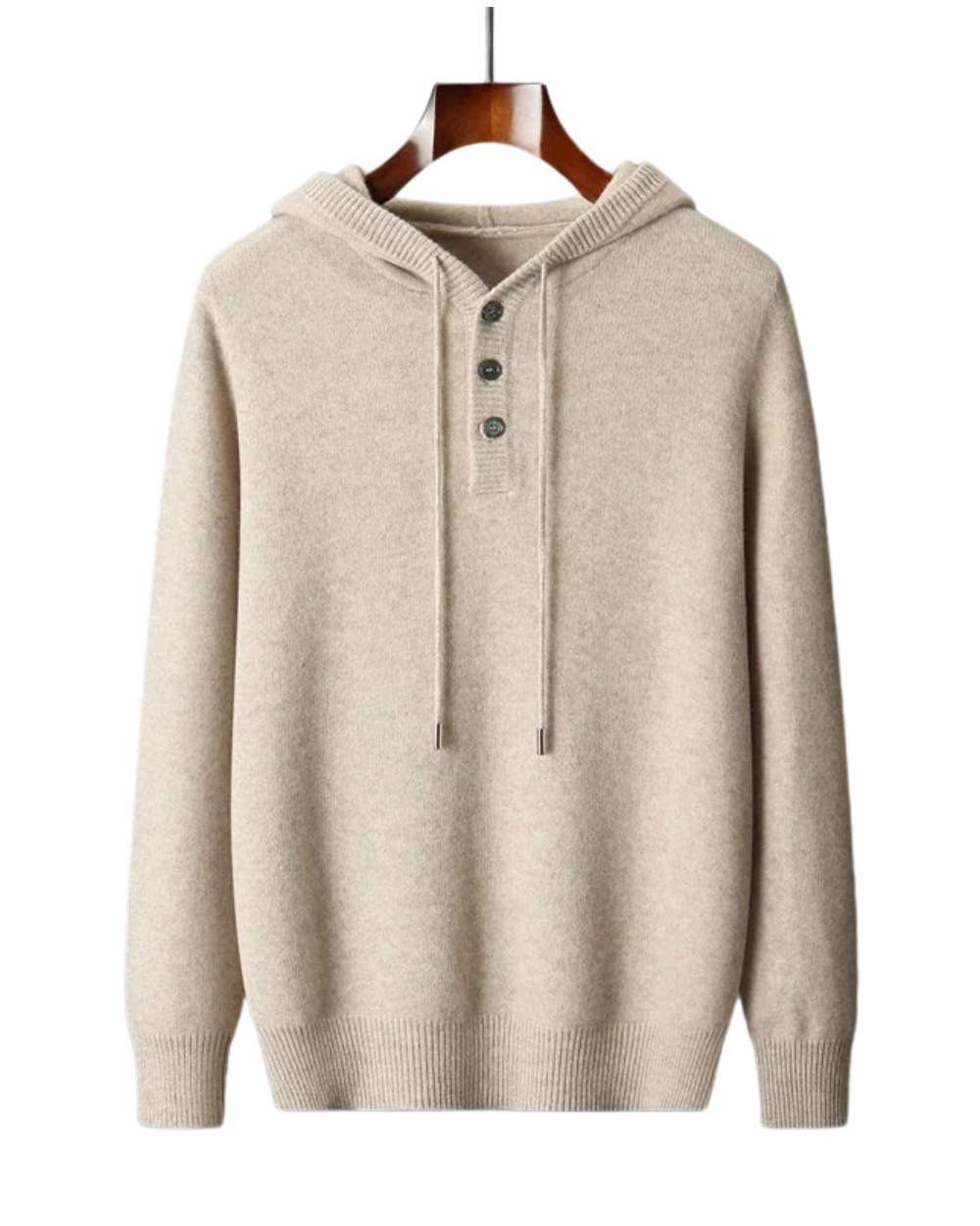 Sudadera con capucha elegante de lana merina