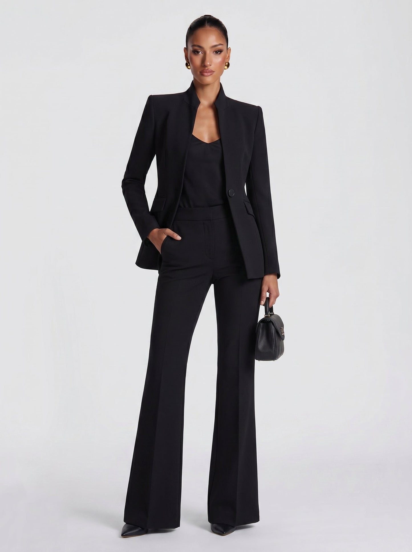 Gia™ - Traje Sastre de Blazer Estructurada y Palazzo