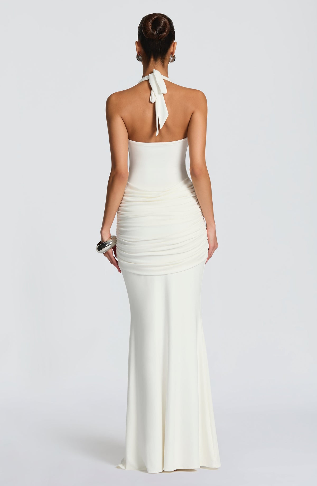 Carlota™ - Vestido de Gala Marfil en Jersey de Lujo