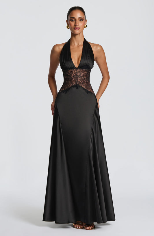 Elara™ - Vestido Largo de Encaje y Espalda Abierta