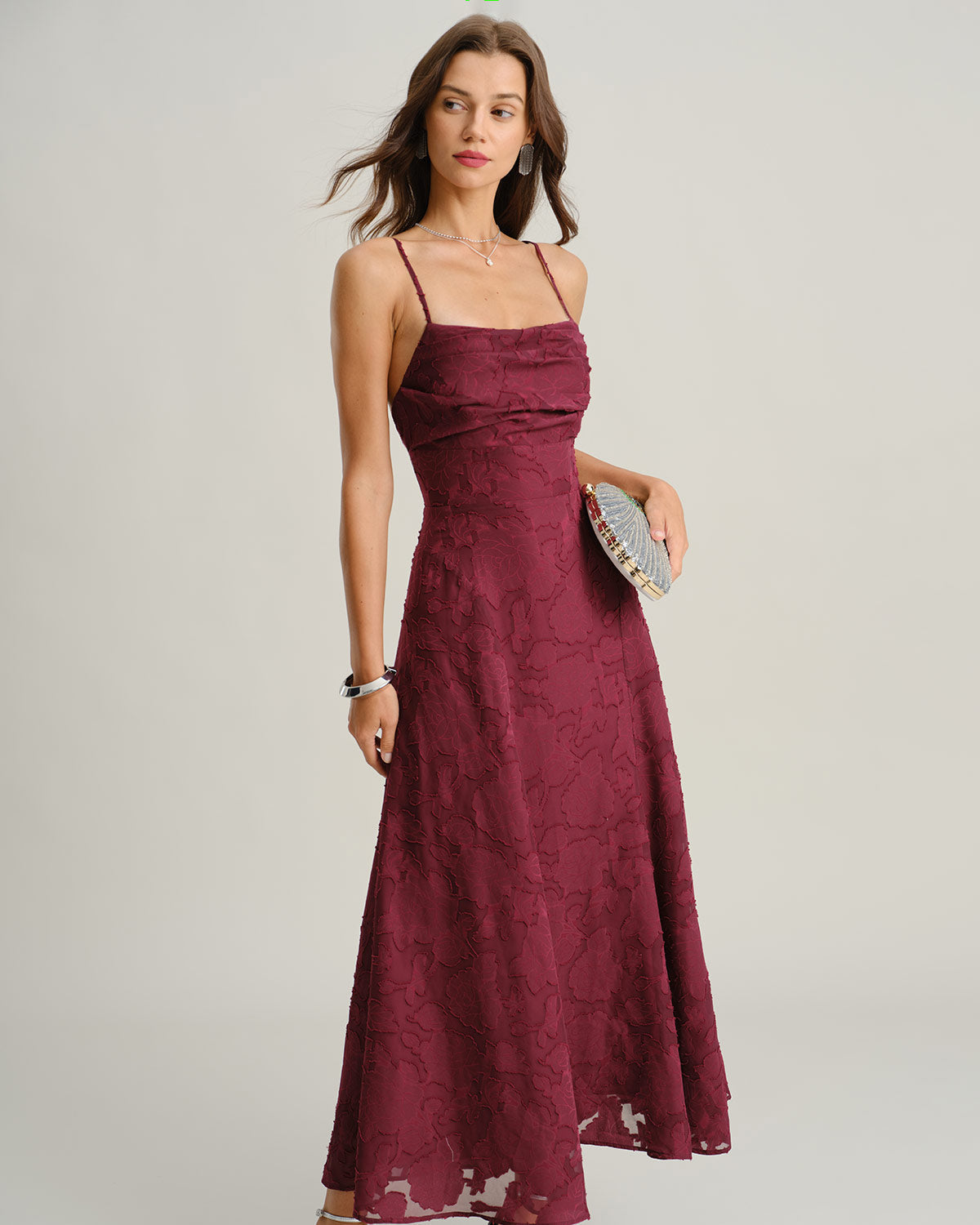 Amalia™ - Vestido Lencero Largo en Jacquard