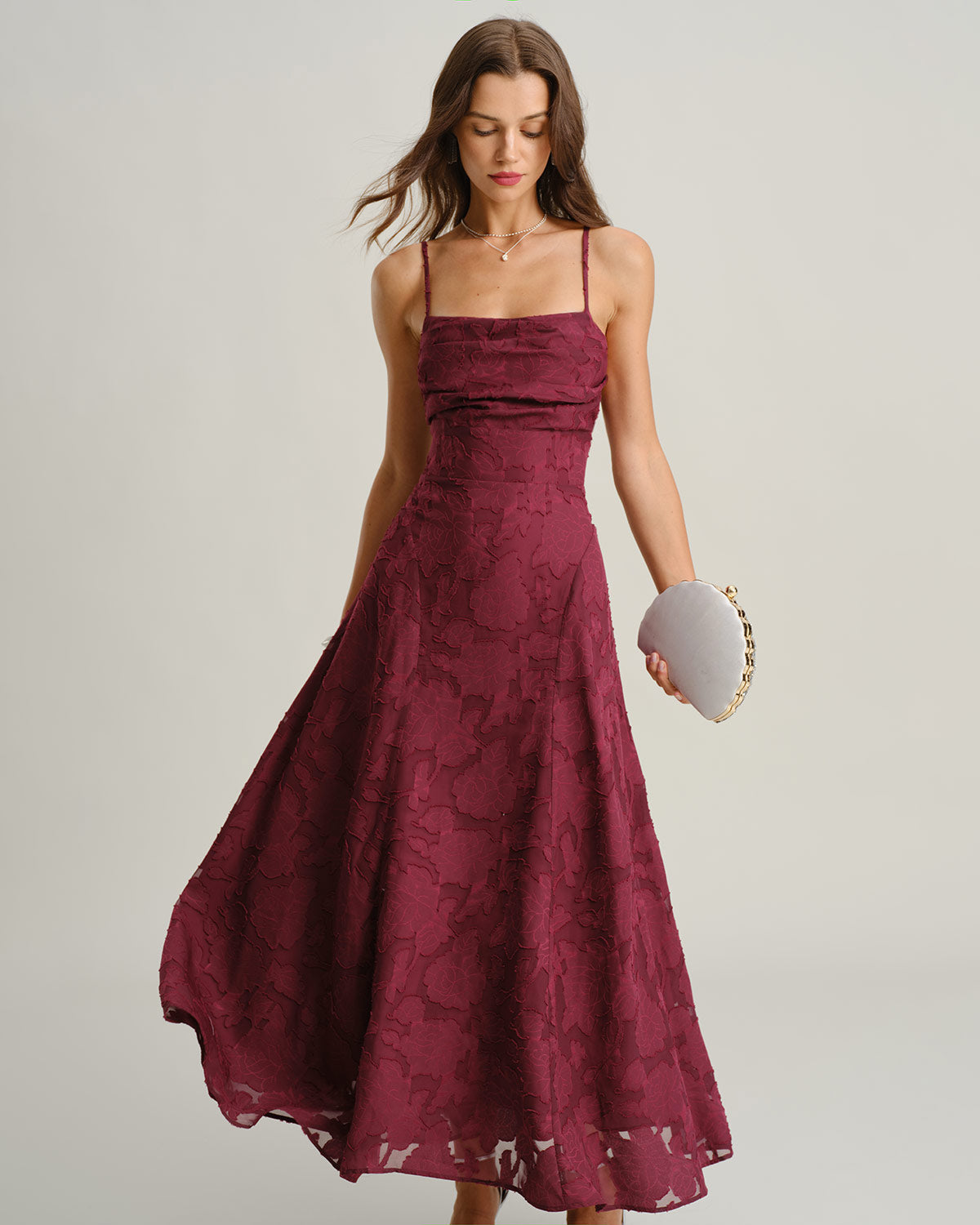 Amalia™ - Vestido Lencero Largo en Jacquard