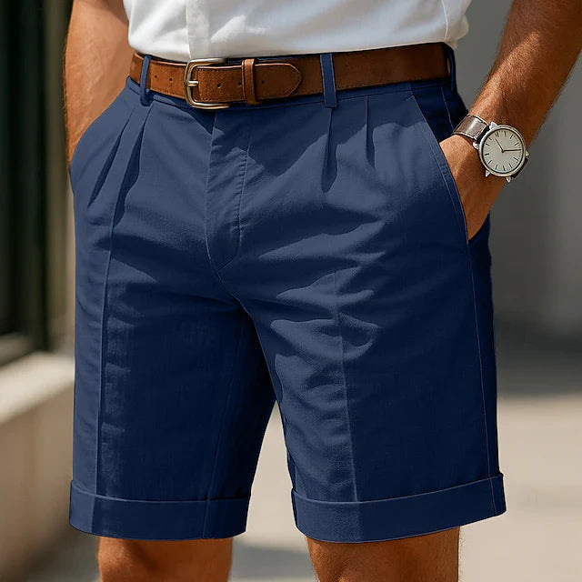 Varel | Pantaloni chino corti plissettati estivi